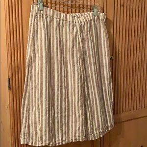 Brown and white linen skirt